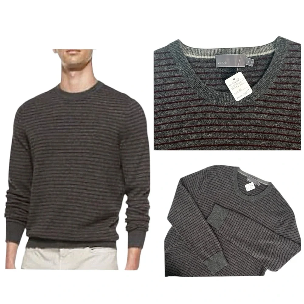 Vince Men's Gray Wool Cashmere Crewneck Sweater XL Soft‎ Comfortable Xlnt Cond!